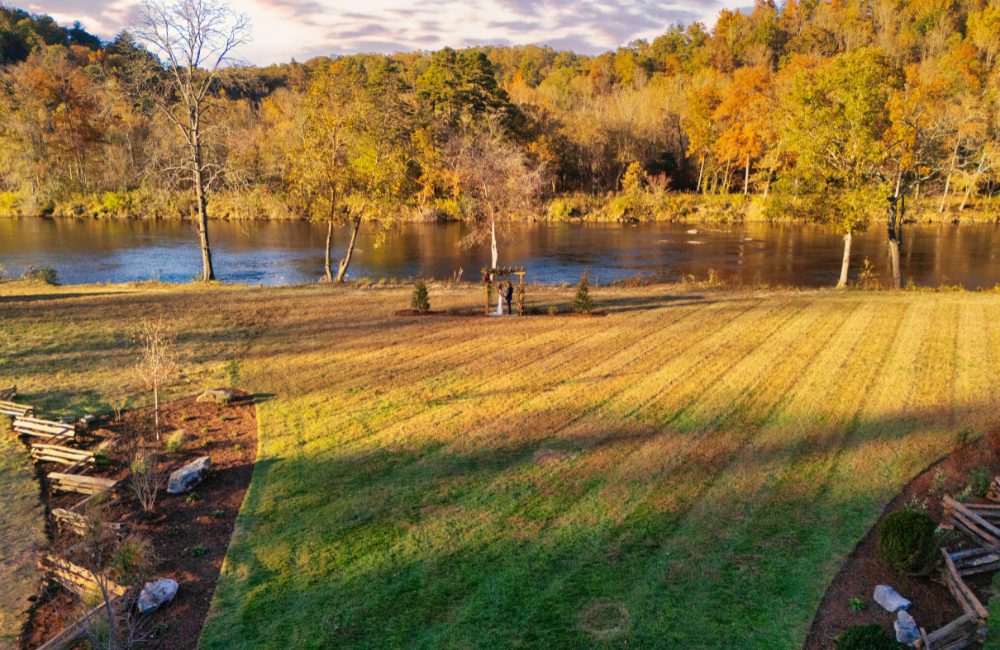 Asheville-River-Cabins wedding lawn